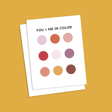 You + Me Color Palette DIY Card
