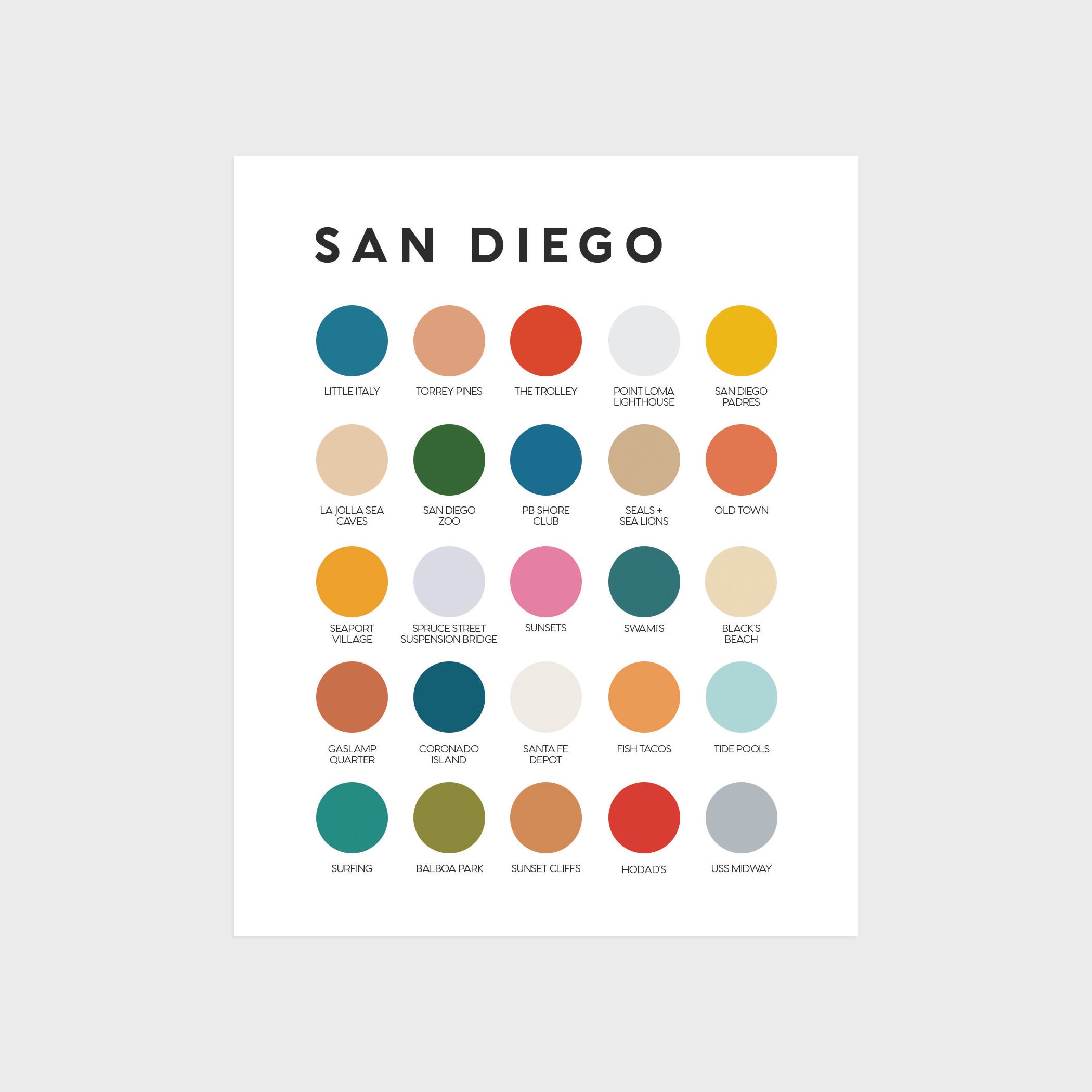 San Diego Color Palette Print – Lunch City Studio