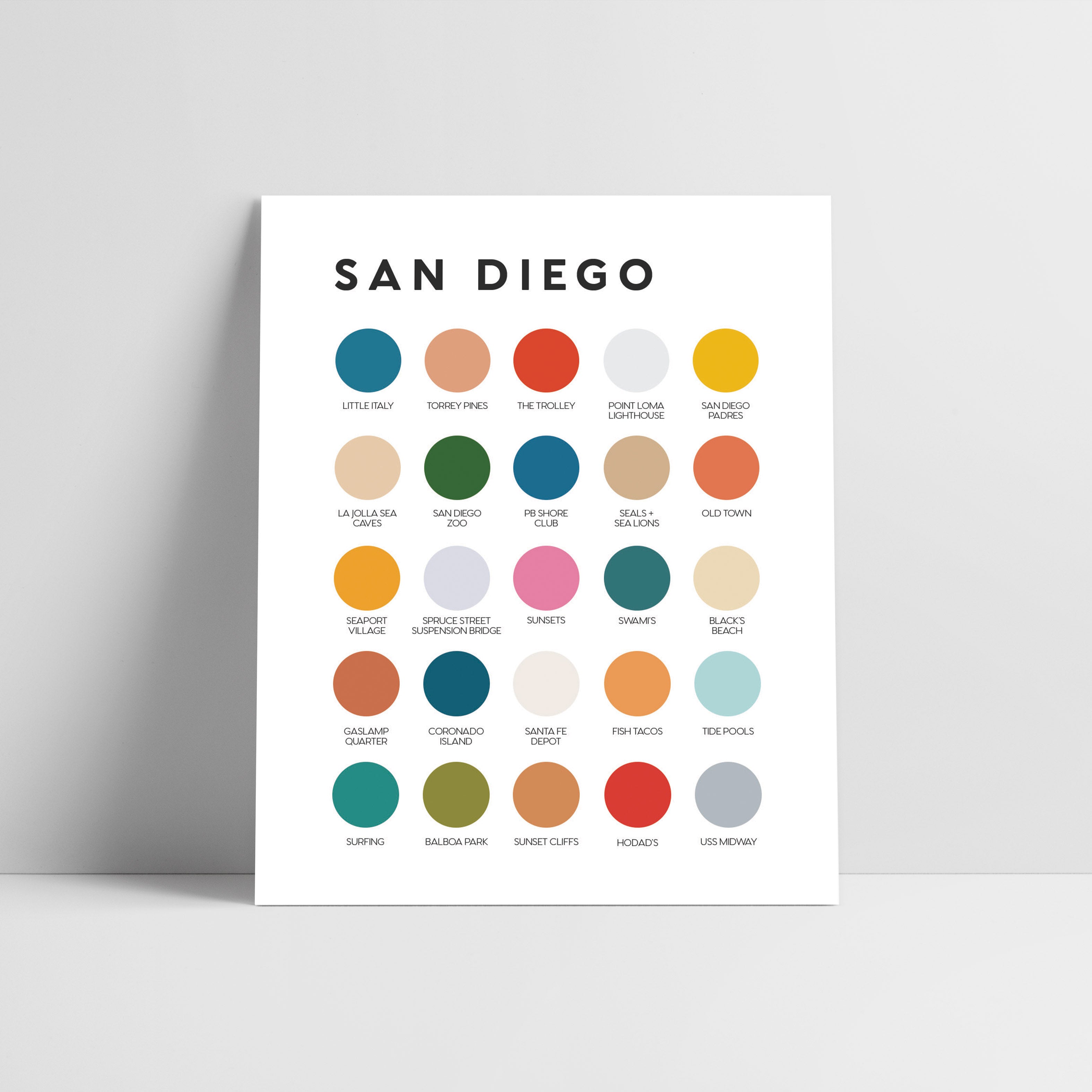 San Diego Color Palette Print – Lunch City Studio