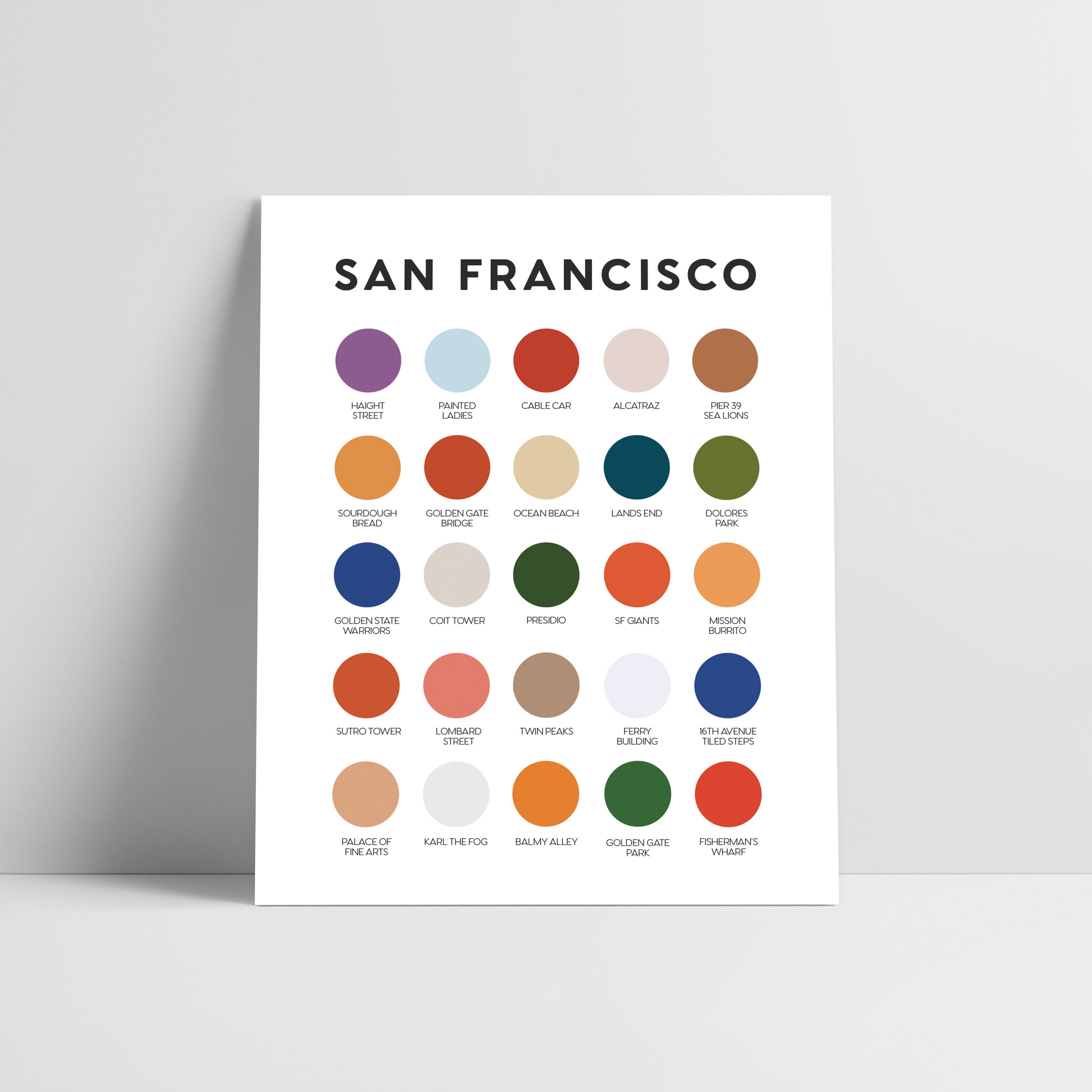 San Francisco Color Palette Print – Lunch City Studio