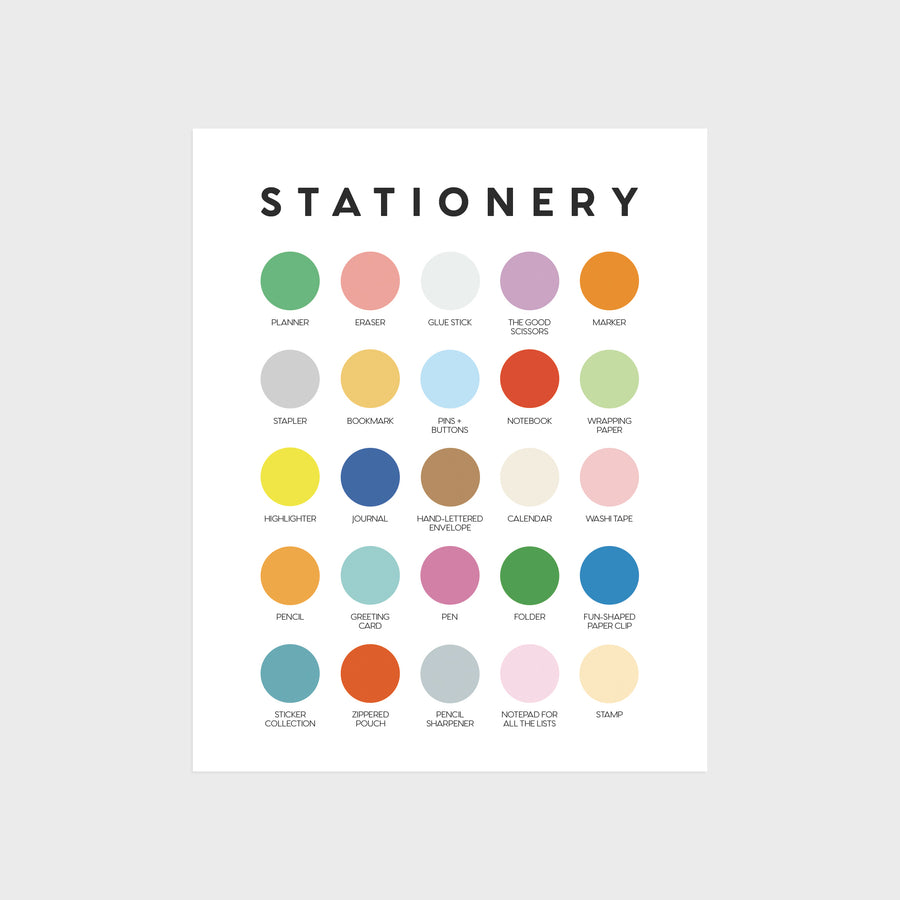 Stationery Color Palette Print