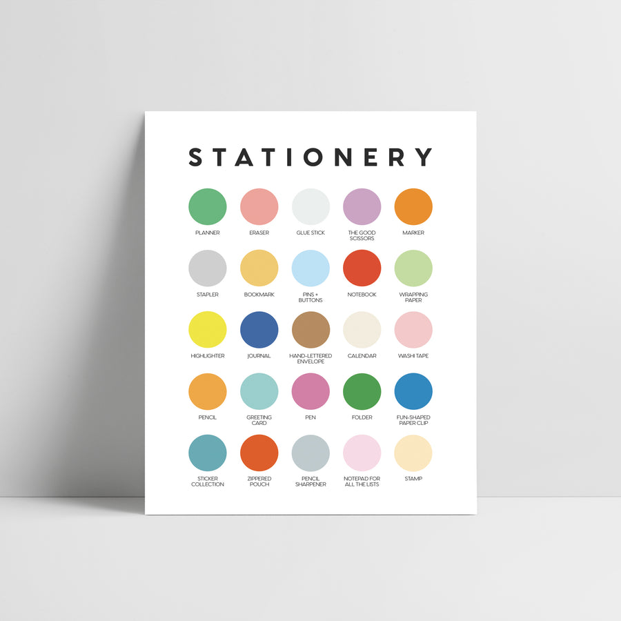 Stationery Color Palette Print