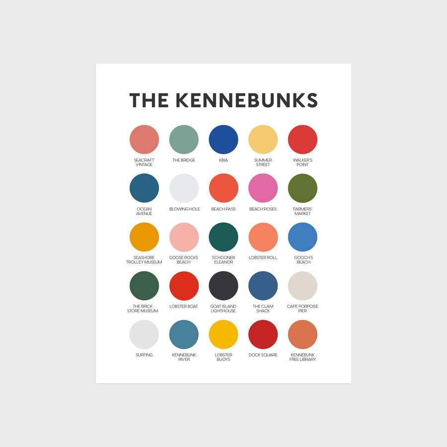 The Kennebunks Color Palette Print
