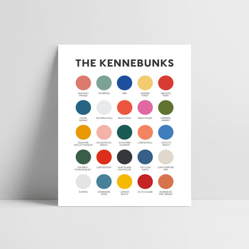 The Kennebunks Color Palette Print