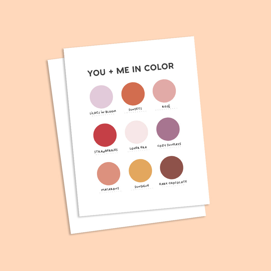 You + Me Color Palette DIY Card