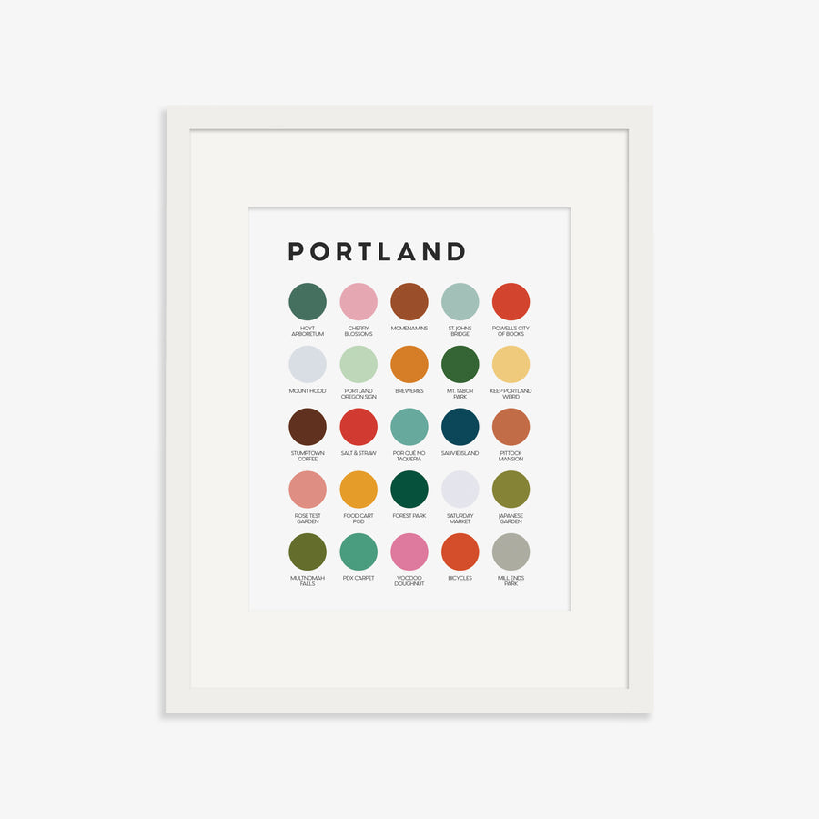 Portland, Oregon Color Palette Print