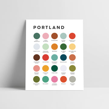 Portland, Oregon Color Palette Print