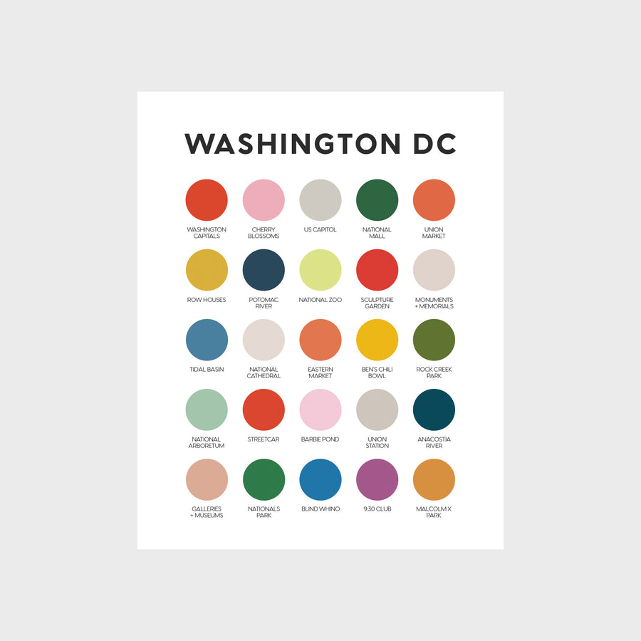 Washington DC Color Palette Print – Lunch City Studio