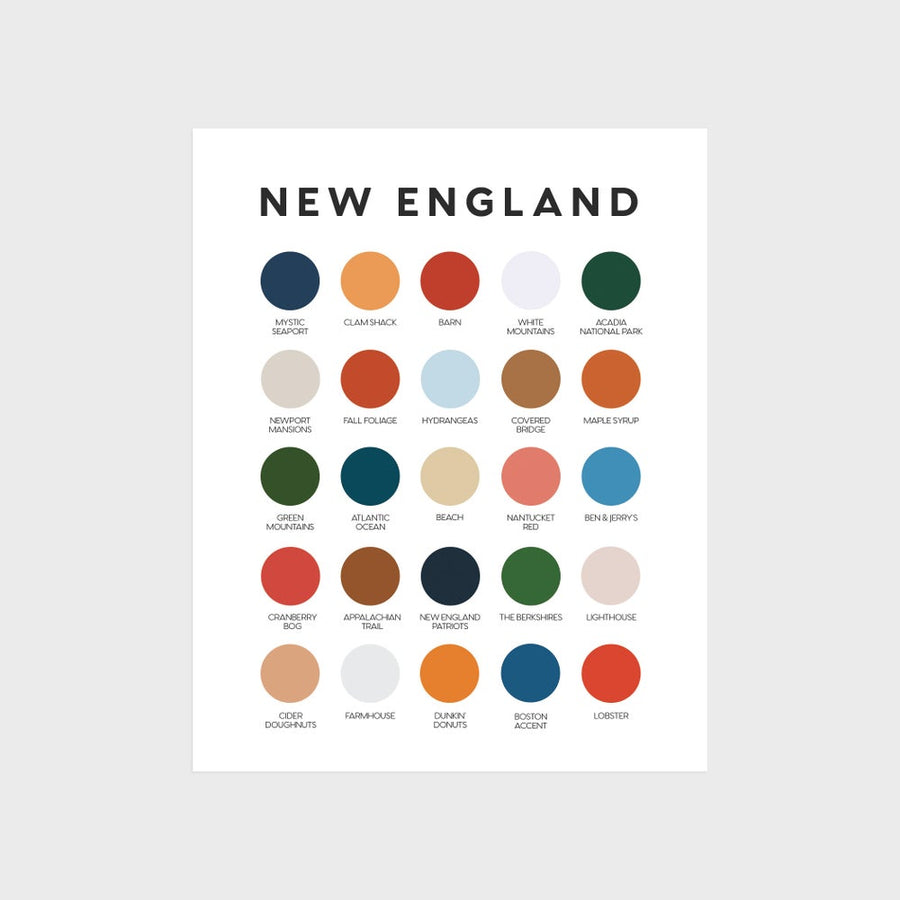 New England Color Palette Print