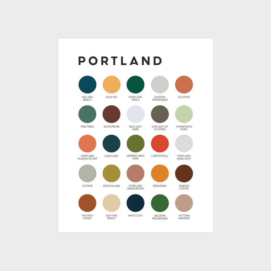 Portland, Maine Color Palette Print