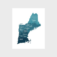 New England Map Print